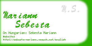 mariann sebesta business card